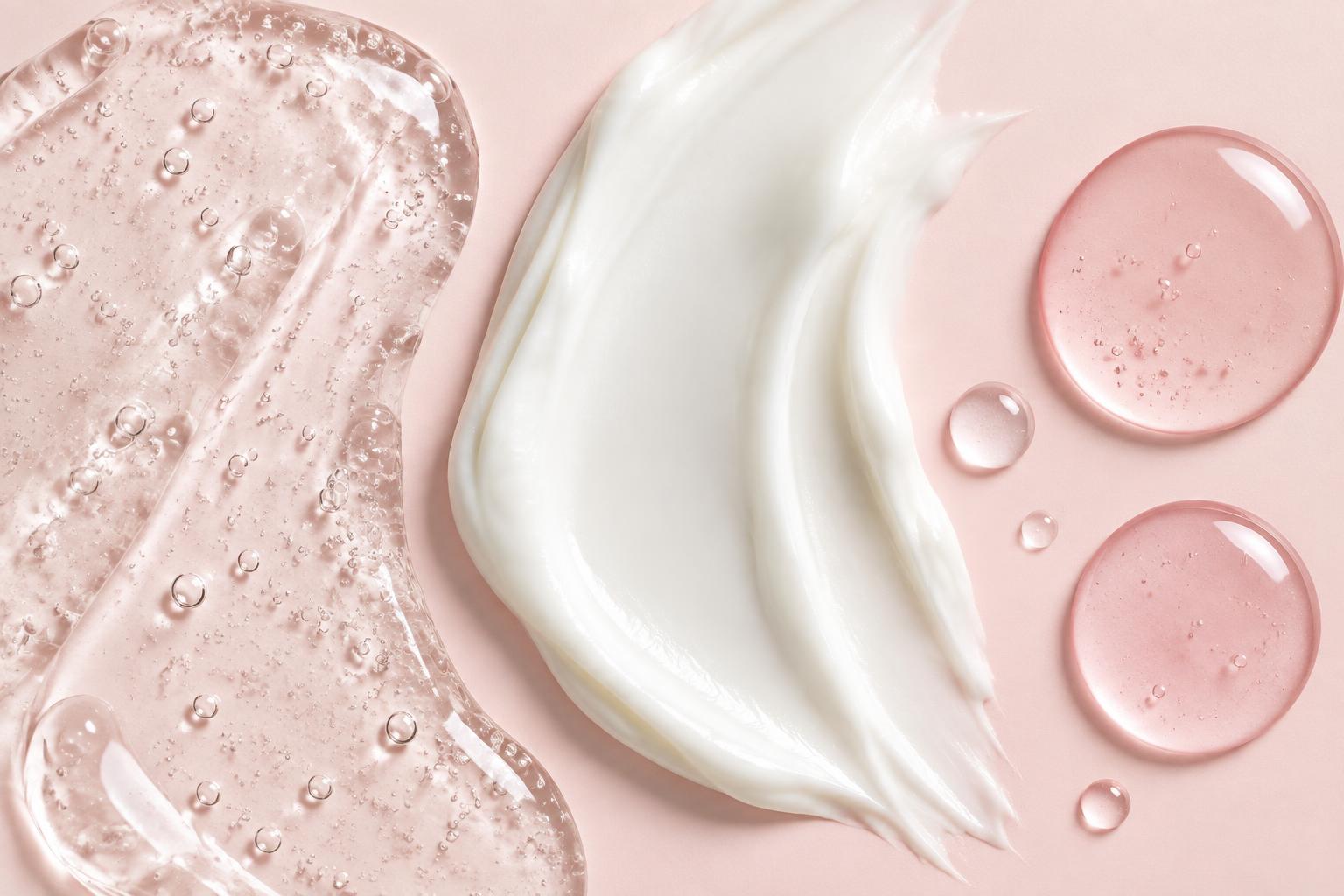 Texturas de gel, crema y suero facial